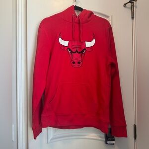 Red Chicago Bulls Hoodie with Large Bull Logo Kangaroo Pocket NWT from Fanatics